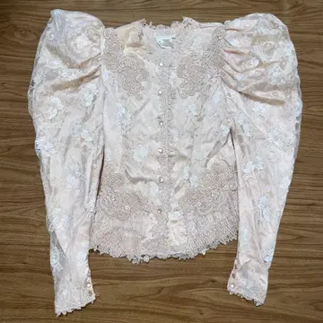 로리 카바라 레이스 블라우스 레트로 미국제 핑크 빈티지