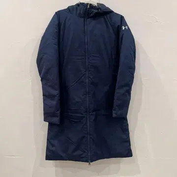 언더아머 벤치 코트 충전솜 롱 코트 네이비 스포츠 관람