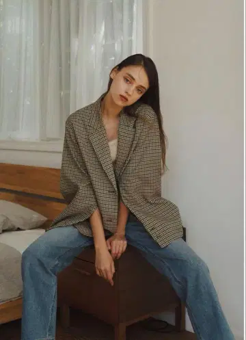 료카 few 체크 무늬 자켓