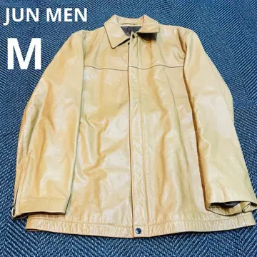 jun men 소가죽 가죽 하프 코트 자켓 집업 M