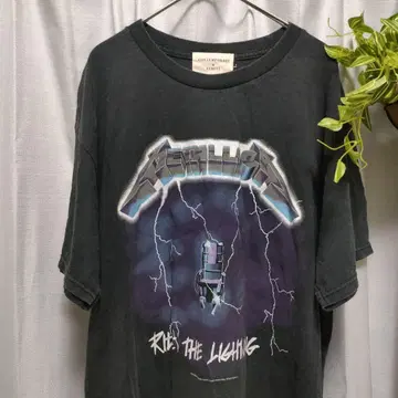 METALLICA 티셔츠 블랙 올 패턴 메탈리카 밴드 티셔츠 블랙 락