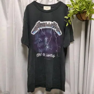 METALLICA 티셔츠 블랙 올 패턴 메탈리카 밴드 티셔츠 블랙 락