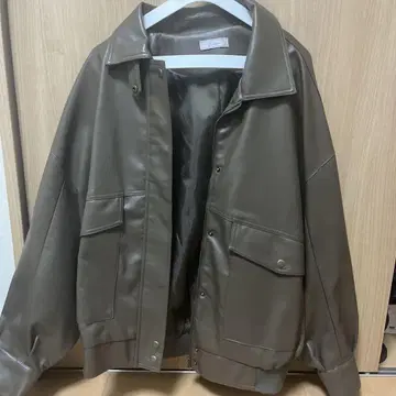 시마무라 megumi 콜라보 가죽 자켓 블루종 M