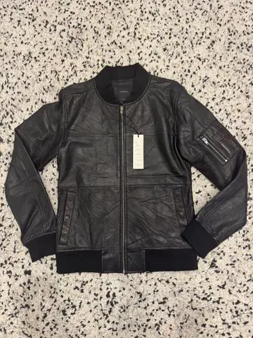 블랙 가죽 자켓, MA-1 천연 가죽