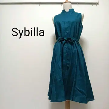 [ 새상품급 ] 시빌라 린넨 슬리브리스 원피스 허리 벨트