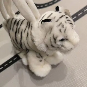 드림월드 화이트 타이거 봉제 인형 스트랩 포함