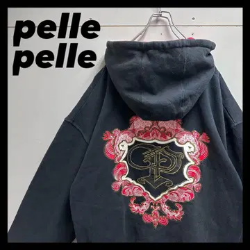 [ BIG 실루엣 ] pelle pelle 럭셔리 자수 지퍼 후드티