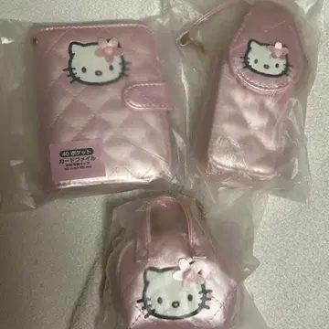 헬로키티 미니어처 퀼트 카드 케이스 파우치 핸들 포함 케이스