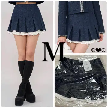 Darich 스팽글 트위드 미니 스커트 네이비 M