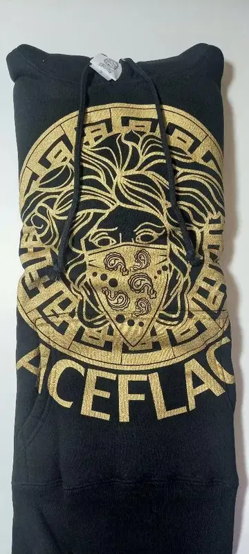 [새상품 미사용] ACEFLAG 금 로고 후드티