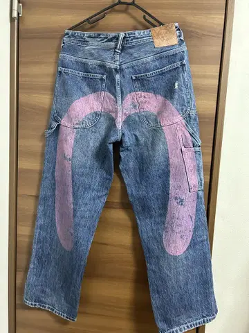 Evisu 데님 M 사이즈 핑크 프린트