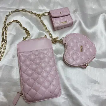FURFUR 퀼팅 3종 멀티 숄더 핑크