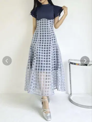 dazzlin 다즐린 시어 체크 코르셋 원피스 원피스
