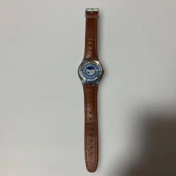 Swatch 쿼츠 시계 24시간 표시 가죽