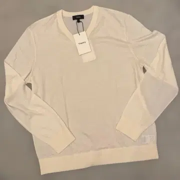 Theory 남성용 긴팔 니트 L 사이즈 V넥 택 포함 미사용 새상품