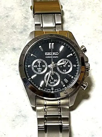 SEIKO 크로노그래프 블랙 손목시계