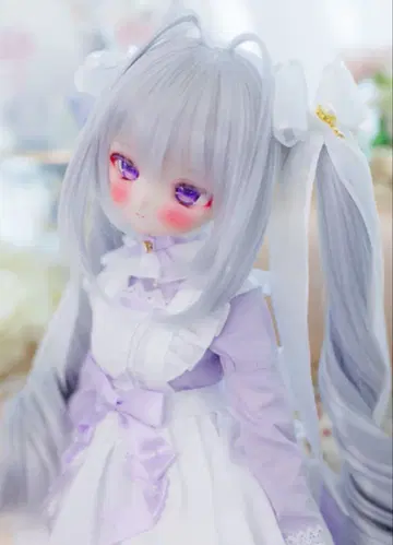 론슈카 큐튀르 님 9inch 인형 가발 인테이크 롱 트윈 테일