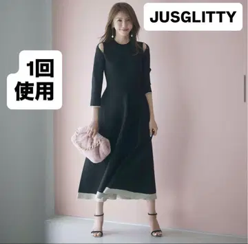 저스길리티 미카 씨 콜라보 숄더 슬릿 레이디 원피스