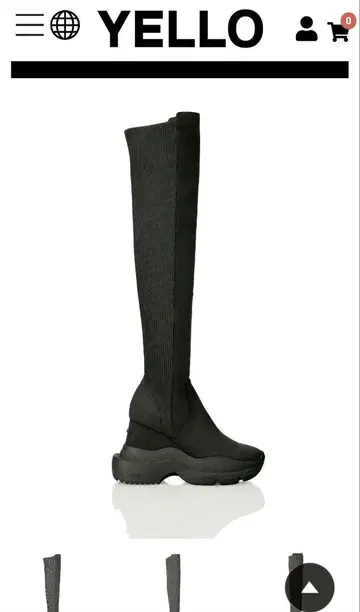 YELLO 블랙 롱 부츠 통굽 M 사이즈