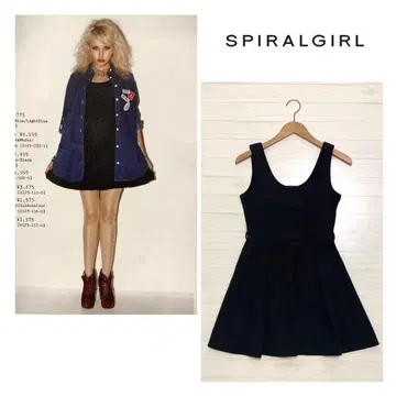 주말 한정 판매 새상품급 SPIRAL GIRL 등 파임 원피스