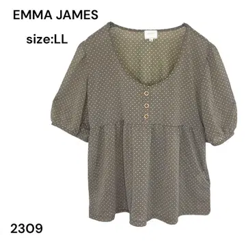 EMMA JAMES 에마제임스 셔츠 반팔 얇은 소재 LL 상의 도트