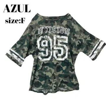 아즐 AZUL 셔츠 티셔츠 상의 카모플라쥬 스타일리시 F 아웃도어