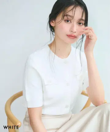 [ HARUKA DESIGN ] 반팔 가디건 화이트