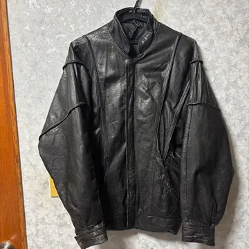 크롭 가죽 자켓 블랙