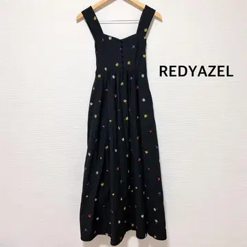 REDYAZEL 레이디 아젤 오리지널 플라워 자수 원피스 꽃무늬 블랙 M