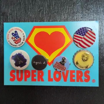 SUPER LOVERS 엽서 & 캔뱃지 6개 세트 레어 레트로