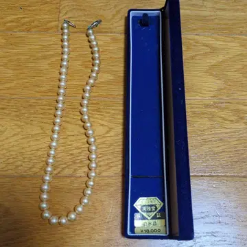 진주 목걸이 베이지 약 40cm 케이스 포함