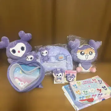 TWICE LOVELY 봉제 인형 티슈 케이스 헤어핀 싸개 4종 세트