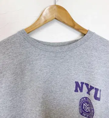 NYU 그레이 롱 슬리브 T셔츠