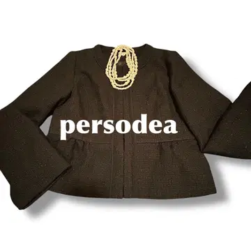 persodea 자켓 노카라 트위드 블랙 9호