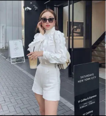 sheller elegance 프릴 블라우스 셔츠