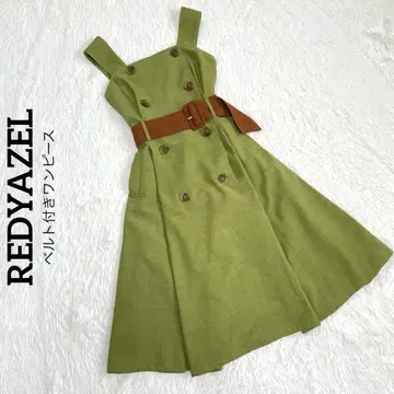 REDYAZEL 레이디 아젤 원피스 M 라이트 그린 새상품급 벨트 포함