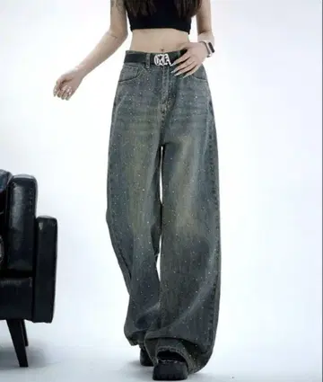SHEENA 큐빅 데님