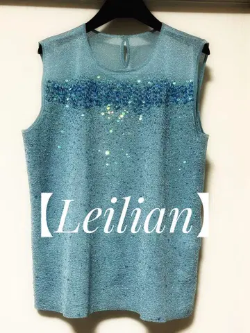 [ Leilian ] 스카이블루 슬리브리스 상의