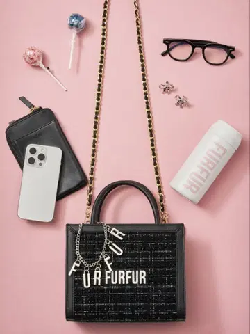 FURFUR 트위드 로고 토트 백 BAG