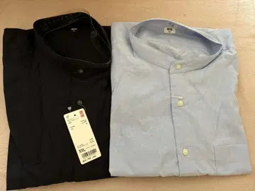 UNIQLO 긴팔 셔츠 2장 세트 XXL 네이비 라이트 블루