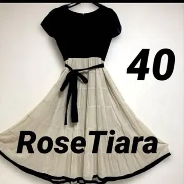 로즈 티아라 Rose Tiara 롱 원피스 40 허리 끈 포함 면 100