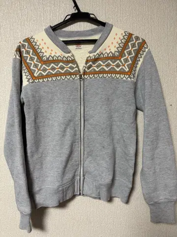 레어 벨형 지퍼 THE FLAT HEAD 집업 맨투맨 눈꽃 패턴