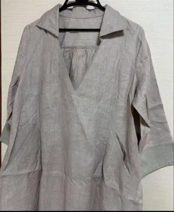 텍스타일 나가오 린넨 롱 A라인 루즈핏 원피스