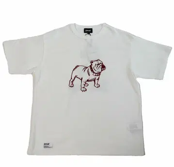 schott 불독 T셔츠 화이트 L 정품 미개봉 새상품 플로키 프린트