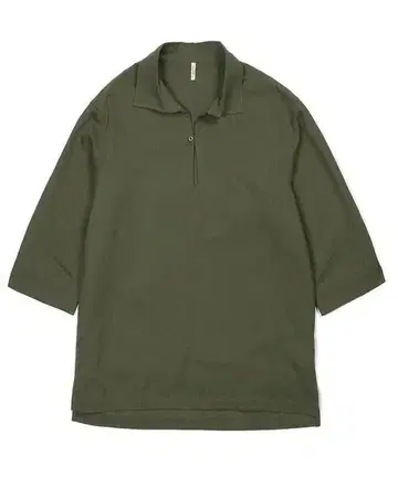 LINEN BLEND 3Q SKIPPER SHIRT: 면린넨 소재