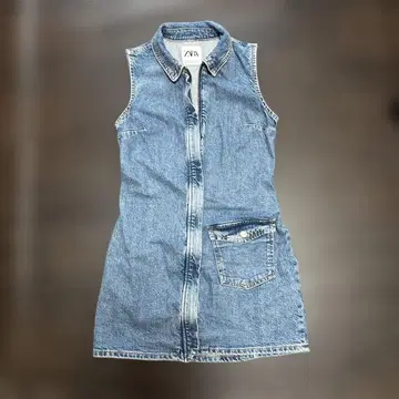 ZARA 데님 슬리브리스 데님 원피스 S