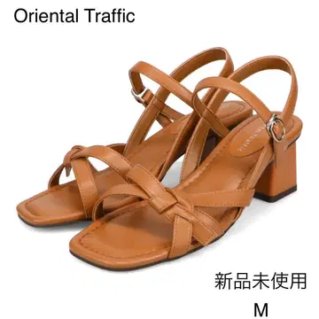 미사용 새상품 Oriental Traffic 리본 스트랩 힐 샌들