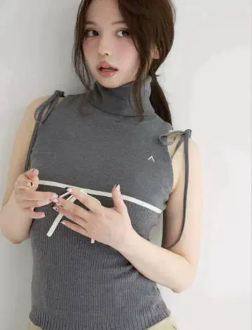 andmary Adele 리본 탱크 그레이