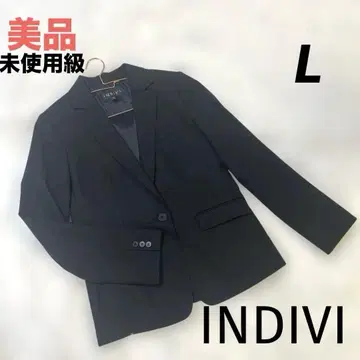 새상품급 미사용 INDIVI 테일러드 자켓 싱글 울 무지 블랙 L