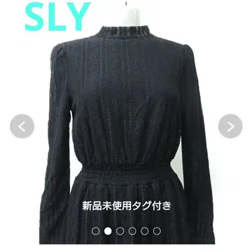 SLY 여성용 롱 원피스 블랙 레이스 사이즈 1 S